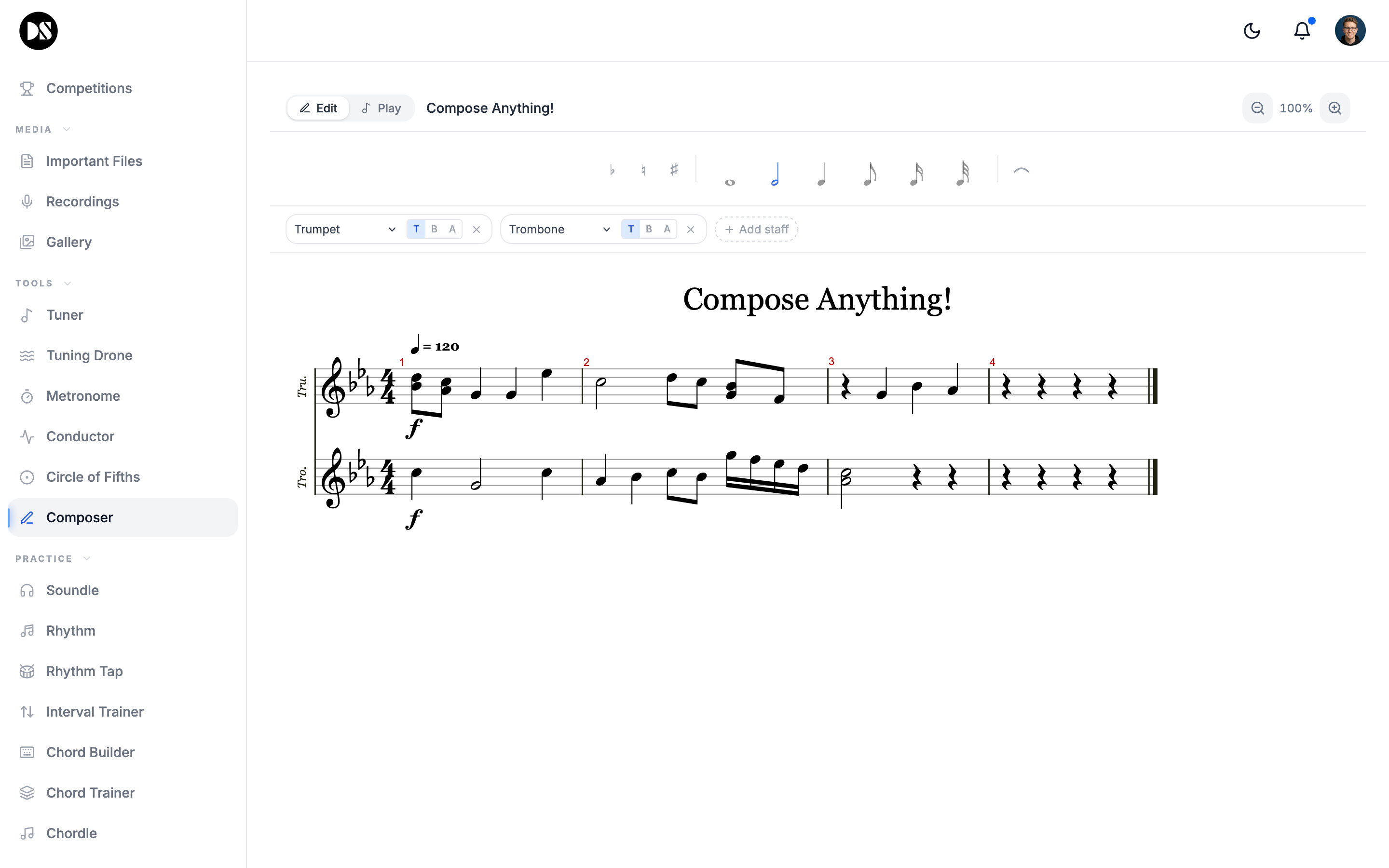 Composer — compose and notate music