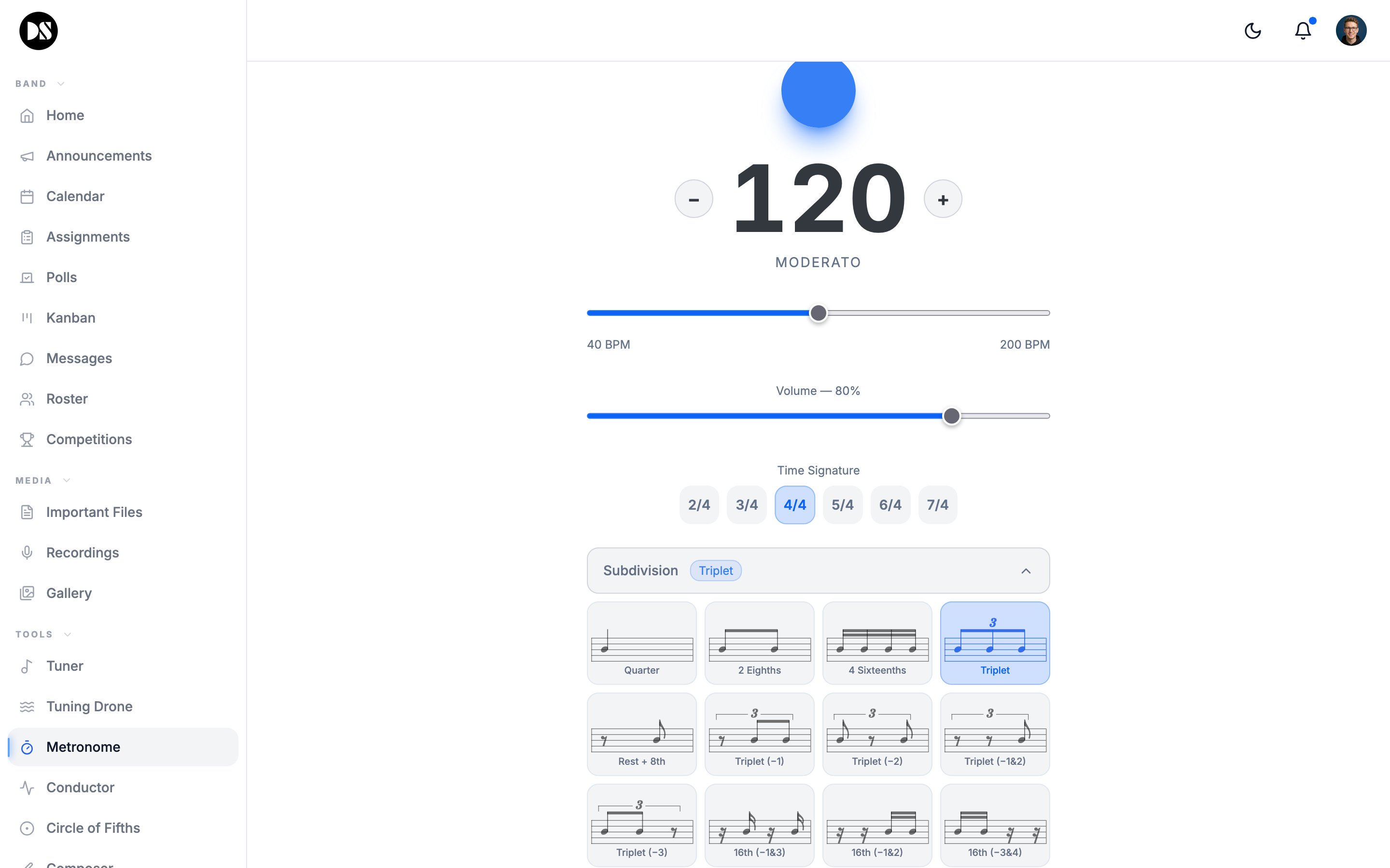 Metronome — lock in tempo for any rehearsal